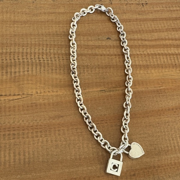 Tiffany & Co. Jewelry - Tiffany & Co. Silver Heart and Padlock Link Necklace